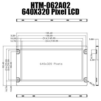 Màn hình LCD 6,2 inch Độ phân giải 640x320 Màn hình có thể đọc được bằng ánh sáng mặt trời MONO TFT LCD